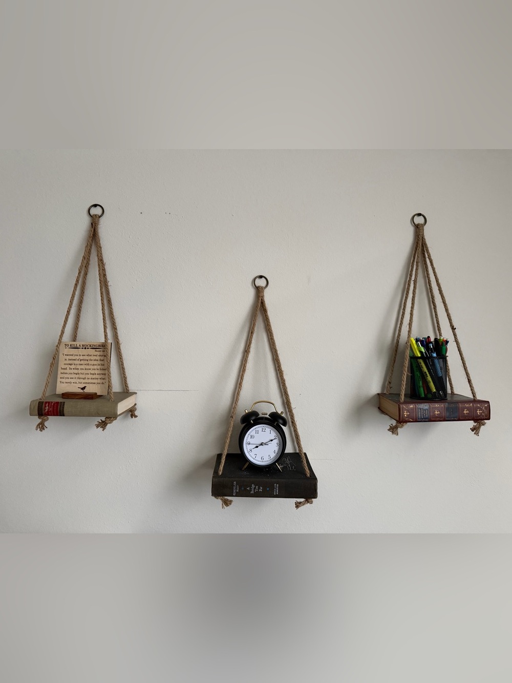 Antique, classic books made into Hanging Shelf - Home Wall Decor